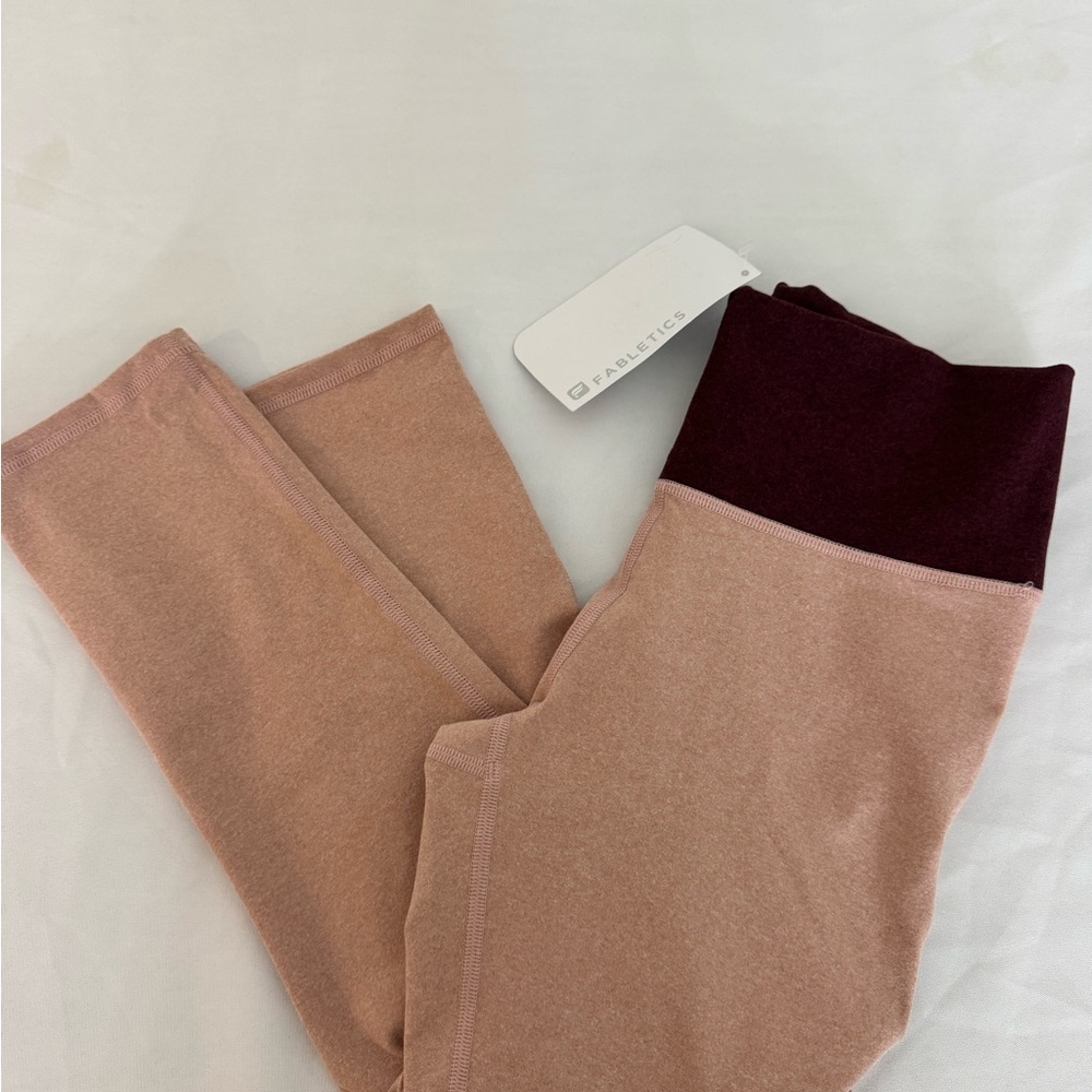 Fabletics Burgundy and Pink High waisted Leggings size Small